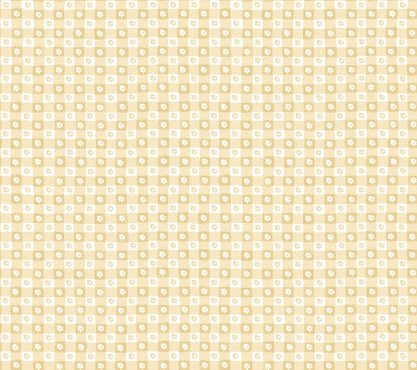 Daisy Gingham Yellow Floral Check Premium Peel + Stick Wallpaper
