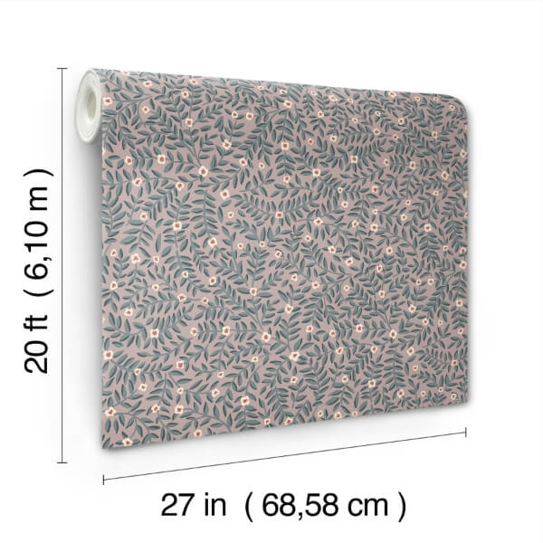 Elodie Lavender Petite Floral Premium Peel + Stick Wallpaper