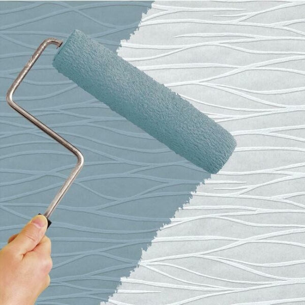 Organic Waves Paintable White Wallpaper