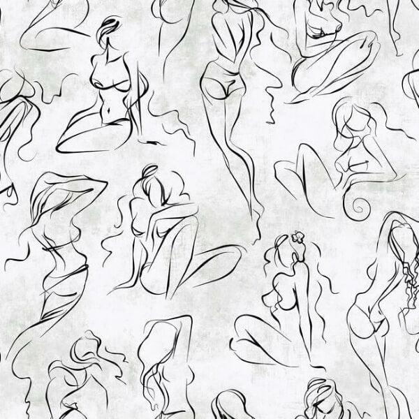 Barely There Black/White Pearl Wallpaper