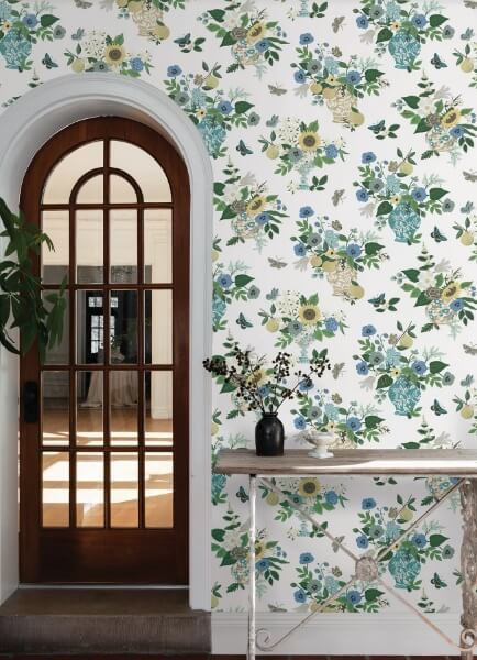 Flower Studies Blue Wallpaper