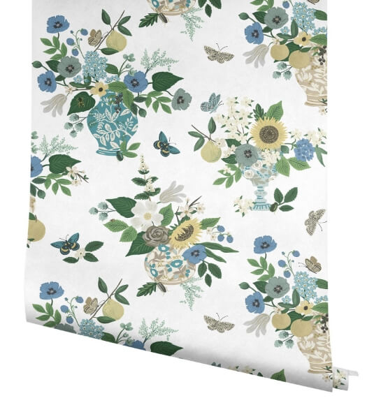 Flower Studies Blue Wallpaper
