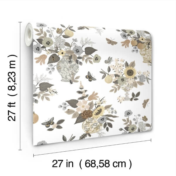 Flower Studies Linen Wallpaper