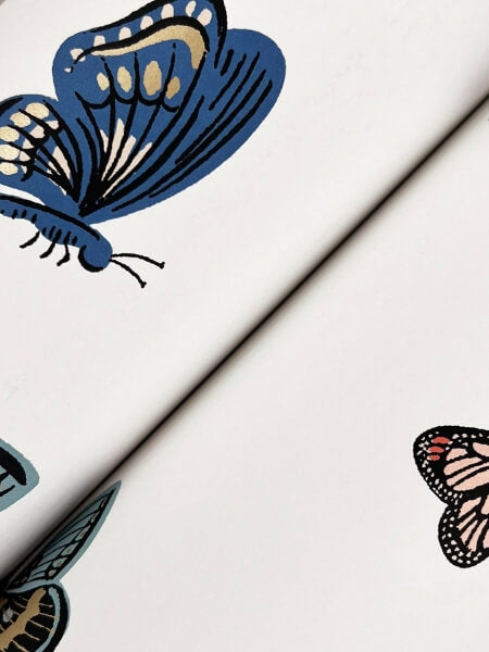 Butterfly House White Wallpaper
