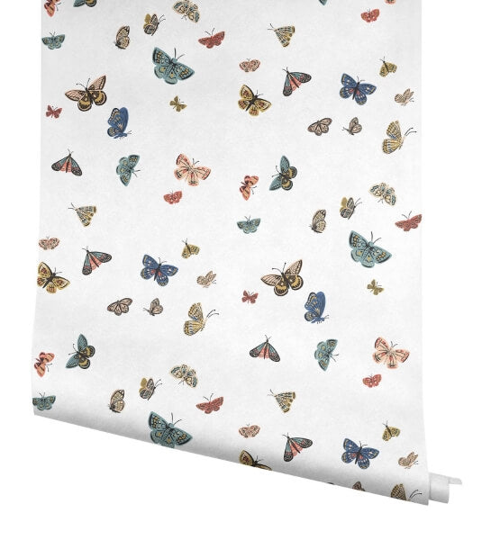 Butterfly House White Wallpaper