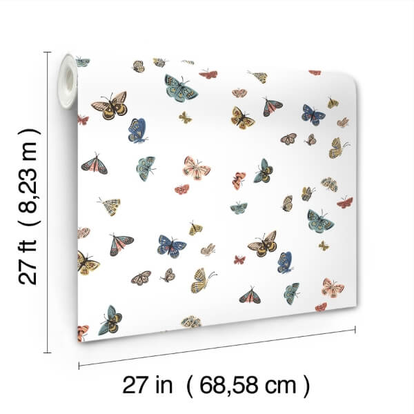 Butterfly House White Wallpaper