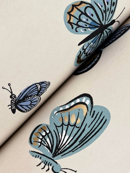 Butterfly House Linen Wallpaper