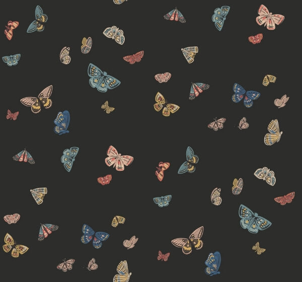 Butterfly House Black Wallpaper