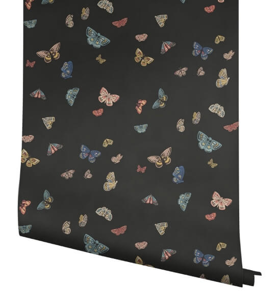Butterfly House Black Wallpaper