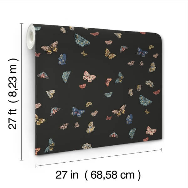 Butterfly House Black Wallpaper