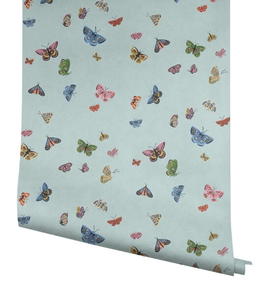 Butterfly House Light Blue Wallpaper