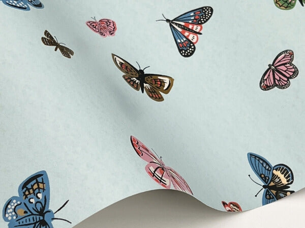 Butterfly House Light Blue Wallpaper