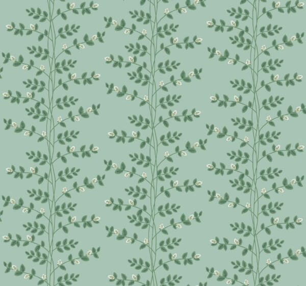 Climbing Vine Soft Teal Wallpaper