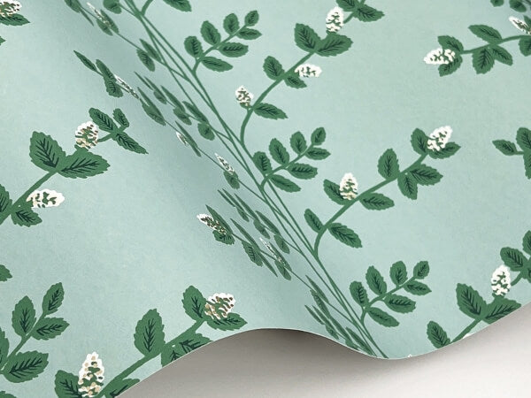 Climbing Vine Soft Teal Wallpaper