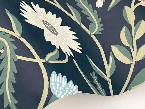 Aster Navy Wallpaper