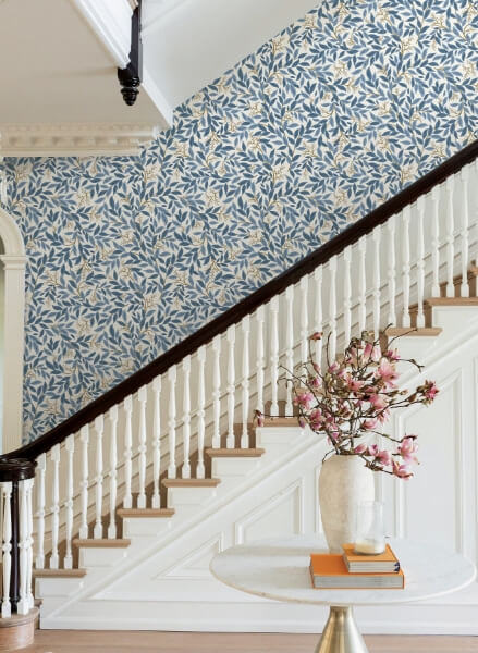 Willowberry Blue Wallpaper