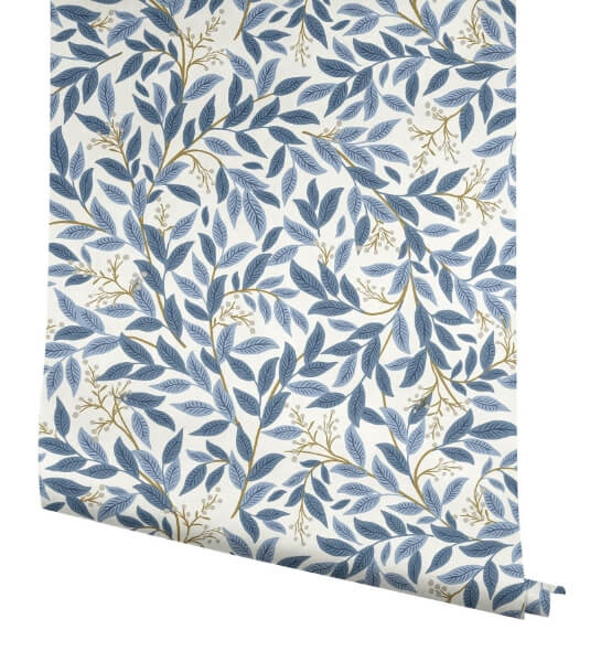 Willowberry Blue Wallpaper