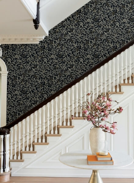 Willowberry Black Wallpaper