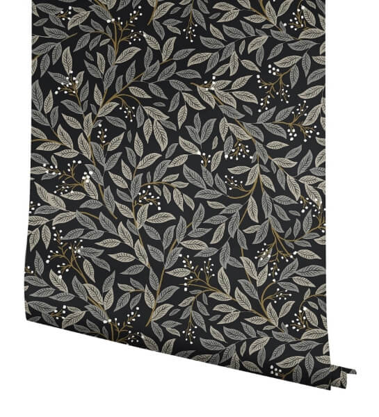 Willowberry Black Wallpaper