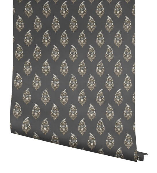 Paisley Black Wallpaper