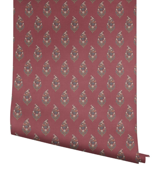 Paisley Burgundy Wallpaper
