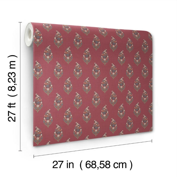 Paisley Burgundy Wallpaper