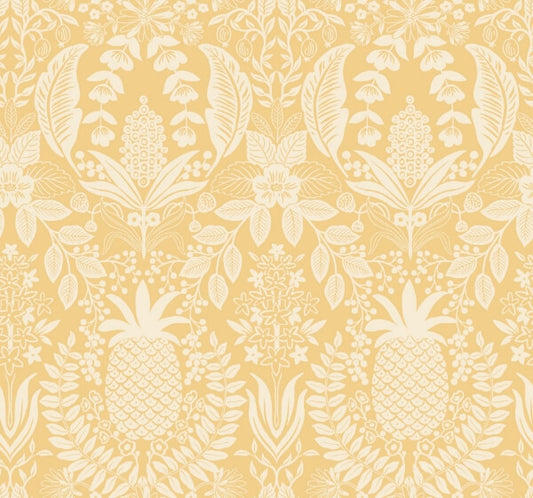 Pineapple Damask Yellow Wallpaper
