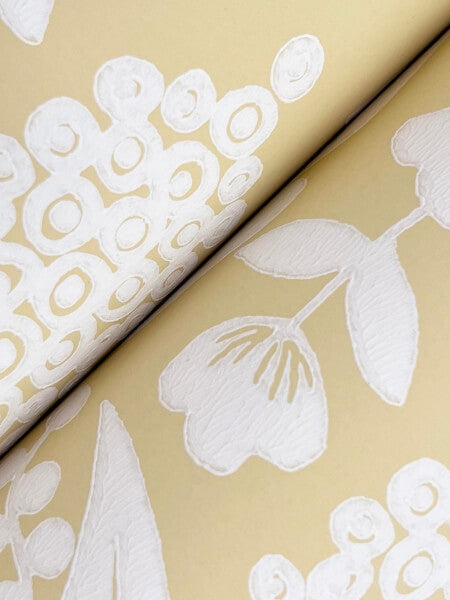 Pineapple Damask Yellow Wallpaper