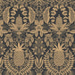 Pineapple Damask Black Wallpaper