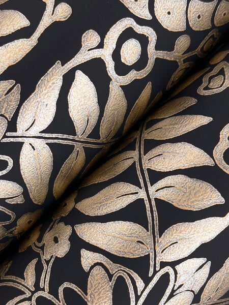 Pineapple Damask Black Wallpaper