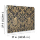 Pineapple Damask Black Wallpaper
