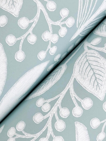 Pineapple Damask Light Blue Wallpaper