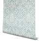 Pineapple Damask Light Blue Wallpaper