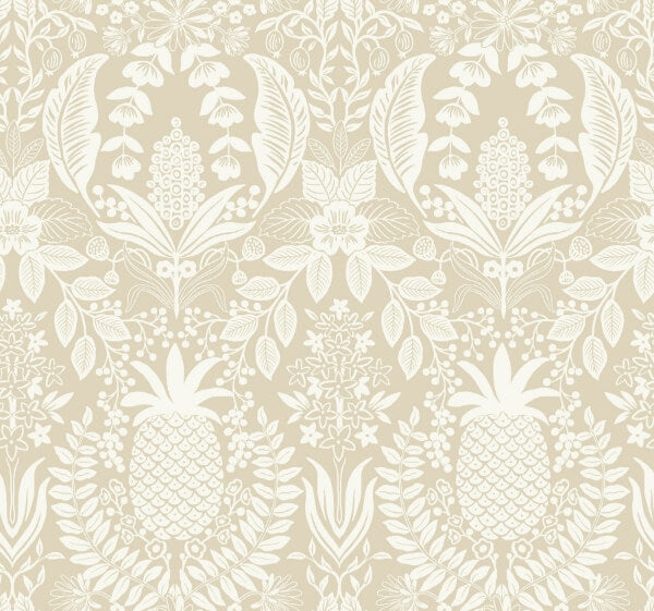 Pineapple Damask Linen Wallpaper