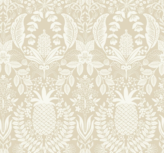 Pineapple Damask Linen Wallpaper