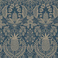 Pineapple Damask Navy Wallpaper
