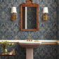 Pineapple Damask Navy Wallpaper