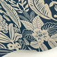 Pineapple Damask Navy Wallpaper