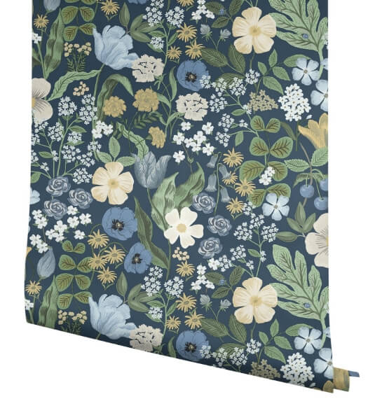 Blossom Navy Wallpaper