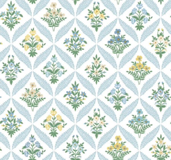 Estee Garden Blue Wallpaper