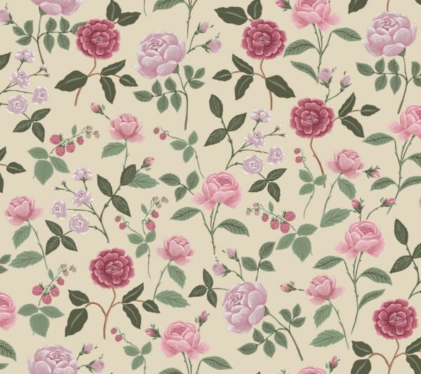 Roses Linen Wallpaper