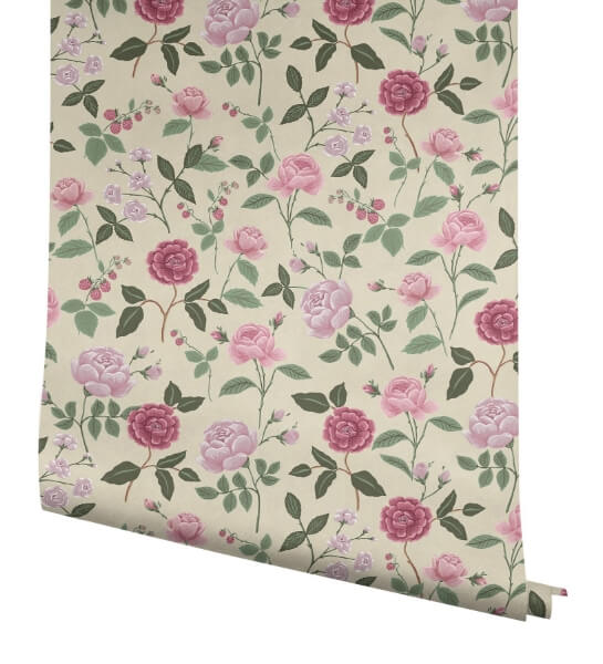 Roses Linen Wallpaper