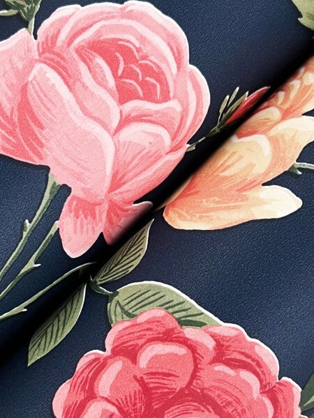 Roses Navy Wallpaper