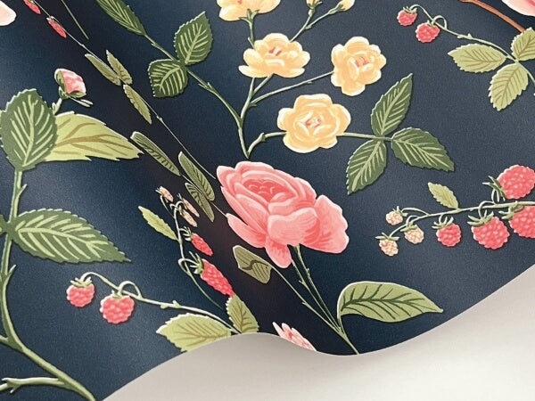 Roses Navy Wallpaper