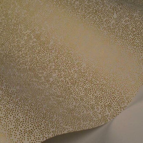 Champagne Dots Gold & White Wallpaper