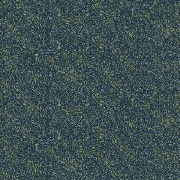 Champagne Dots Gold & Navy Wallpaper