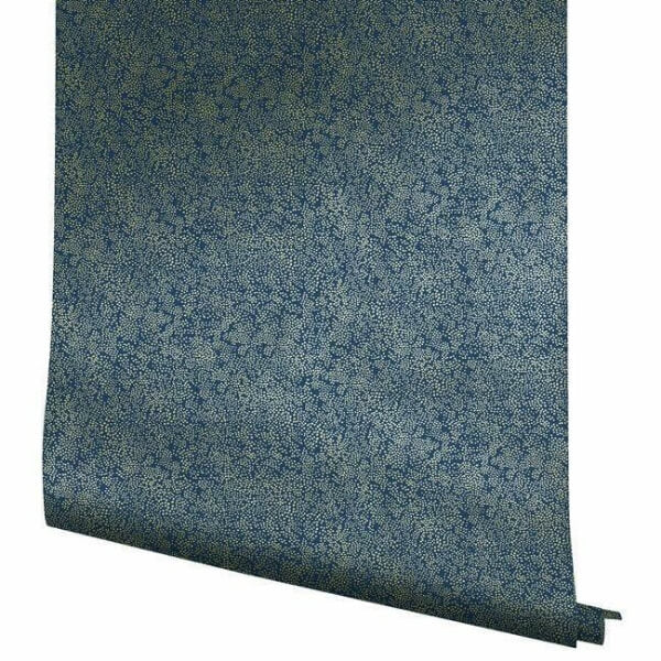 Champagne Dots Gold & Navy Wallpaper