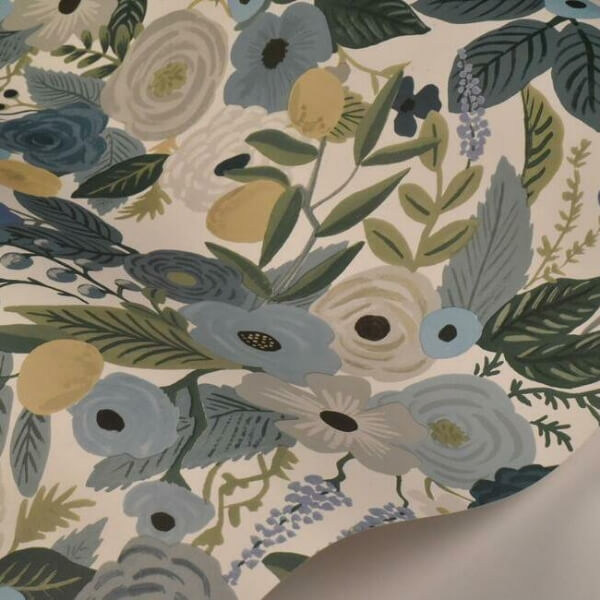 Garden Party Blue Wallpaper