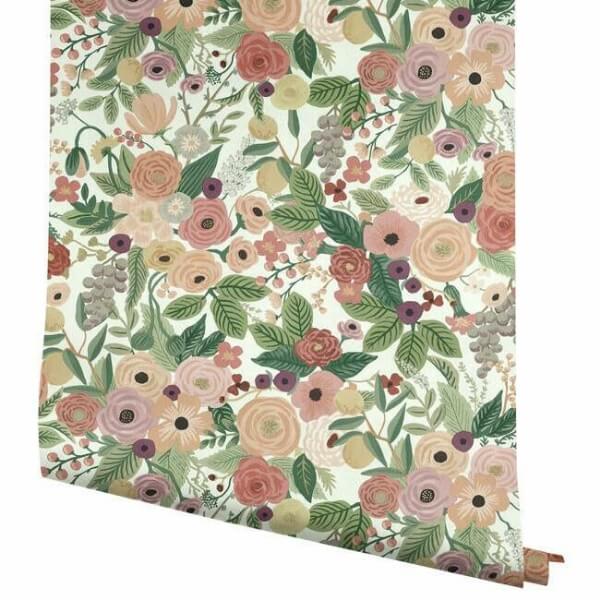 Garden Party Burgundy Wallpaper