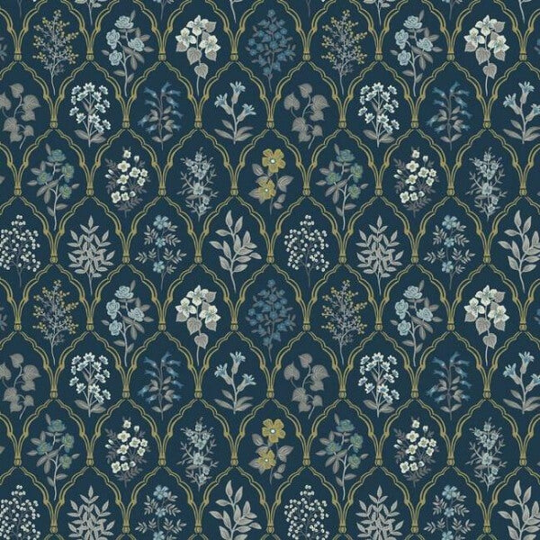 Hawthorne Navy & Gold Wallpaper